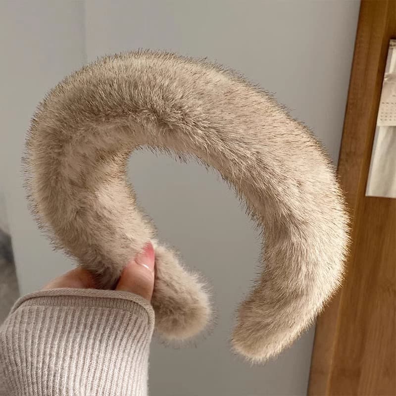 Diadema para cabello de felpa con orejas de gato