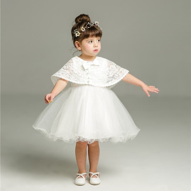 Conjunto de dos piezas vestido esponjoso blanco para bebé
