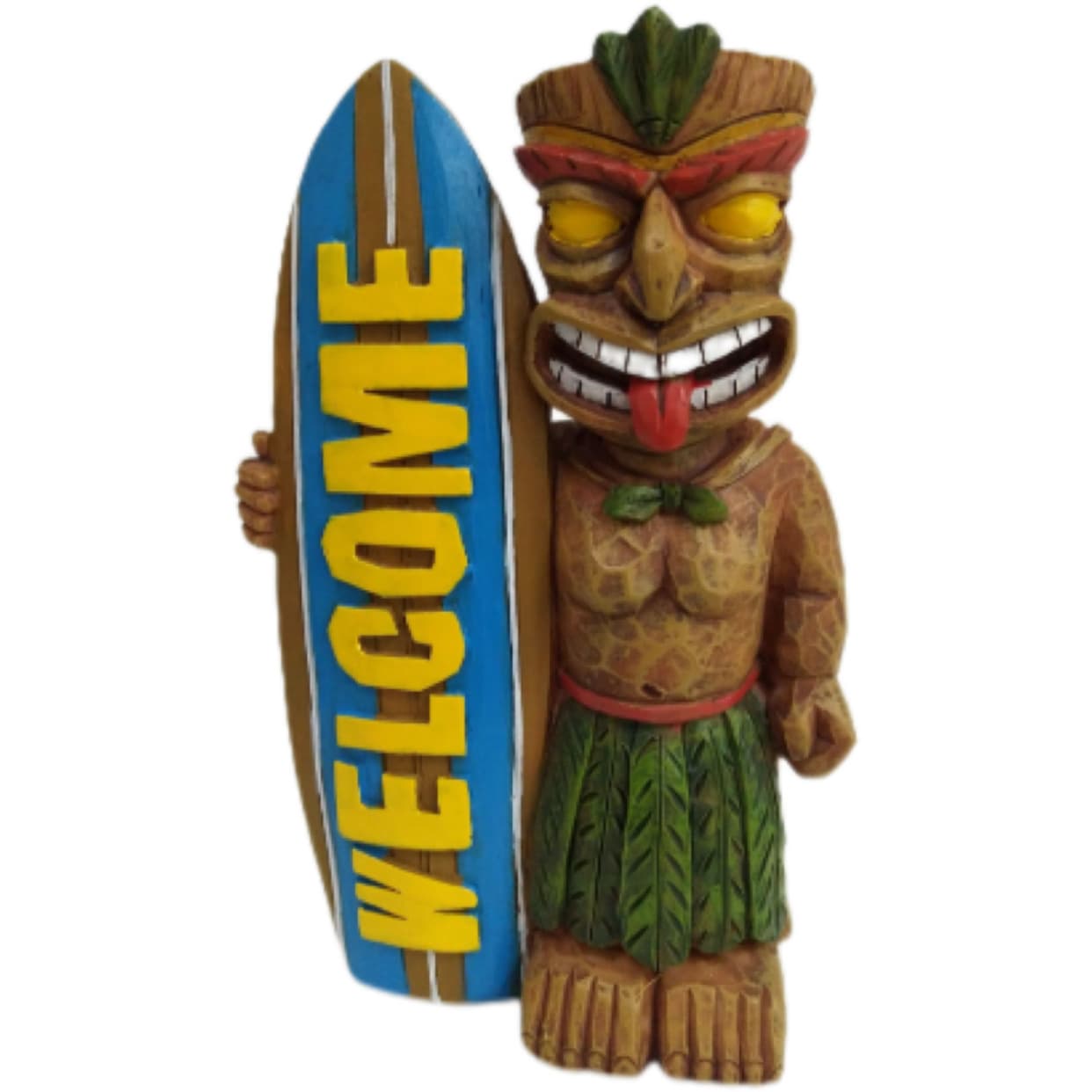 Decoración de jardín totem con tabla de surf de resina