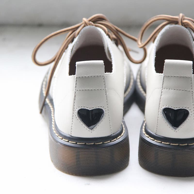 Zapatos planos de cuero estilo retro para mujer