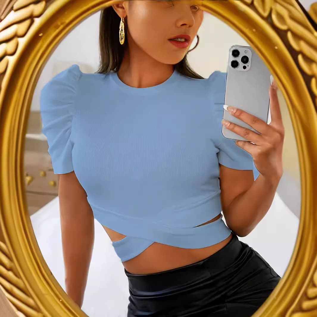 Camiseta sin manga cuello redondo slim poliéster