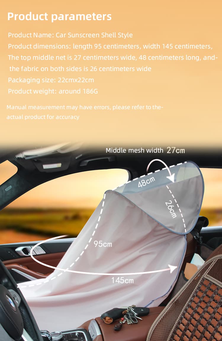 Parasol universal para auto con malla transpirable