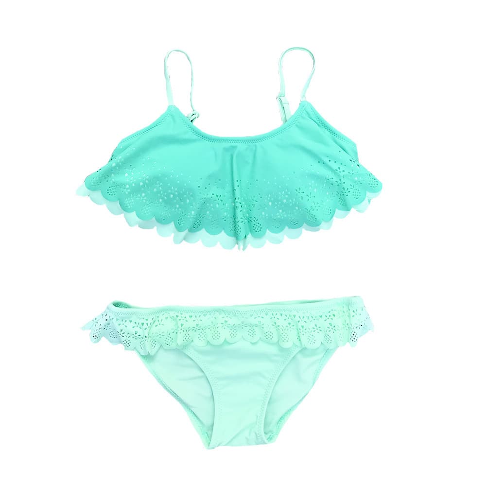 Bikini calado con volantes para niñas