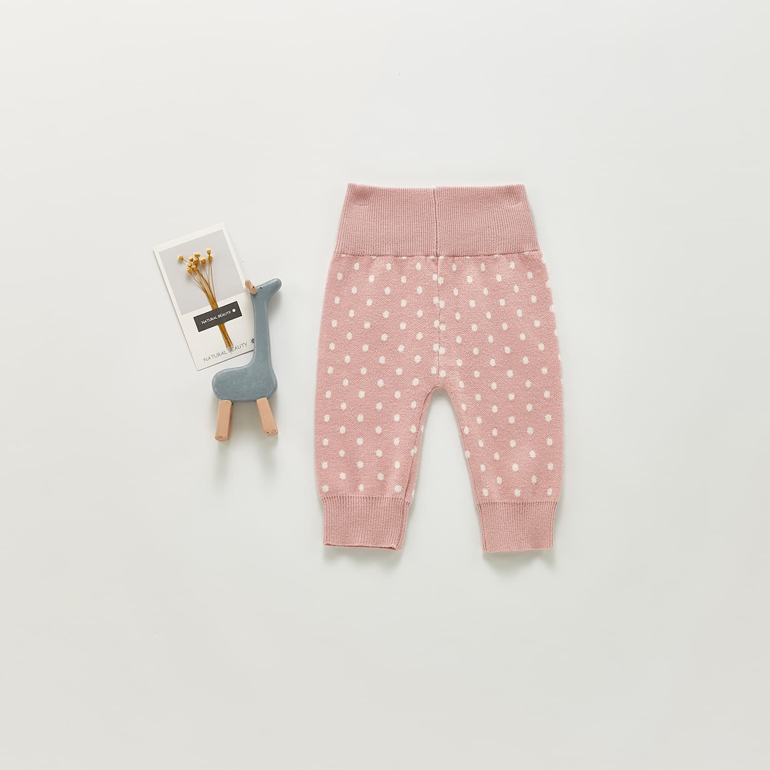 Pantalón niño algodón punto lunares cintura elástica
