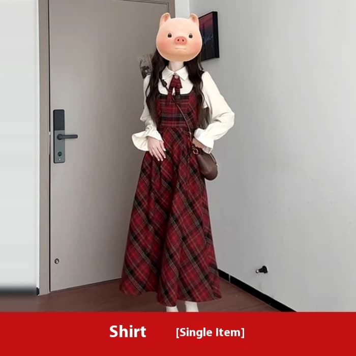 Conjunto elegante de tres piezas con vestido largo