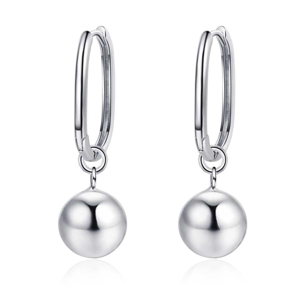 Aretes largos con cuentas redondas grandes