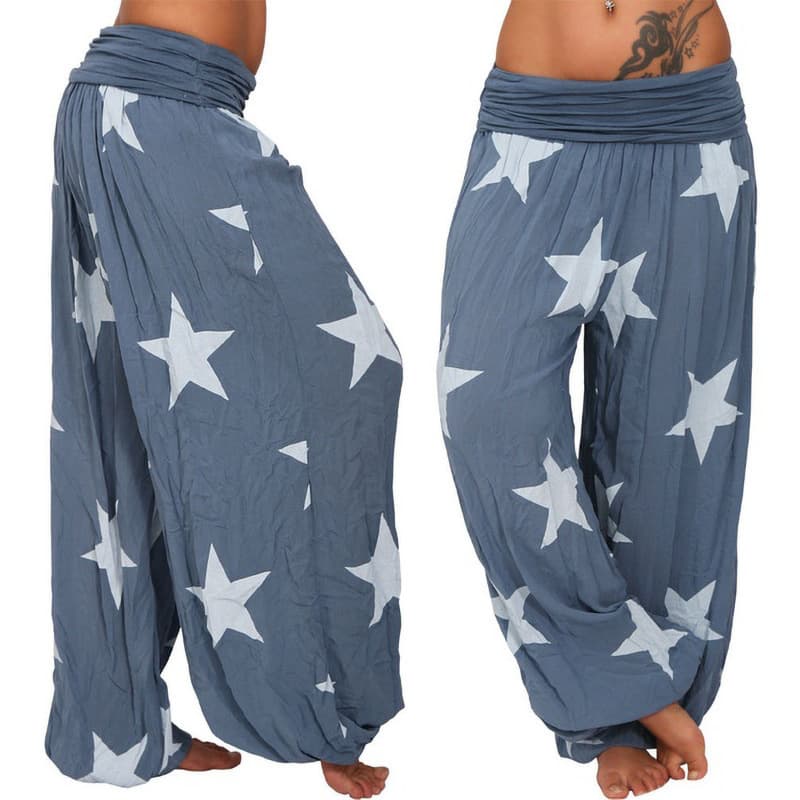 Pantalones harem con estampado de estrellas