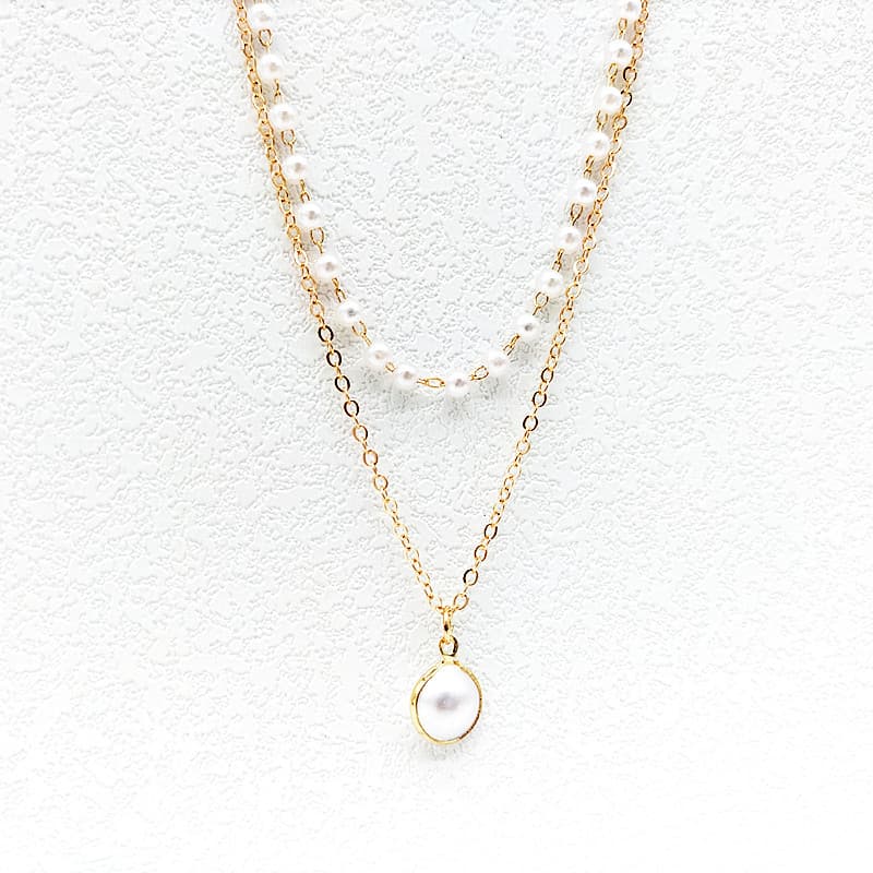 Collar coreano con colgante de perla elegante