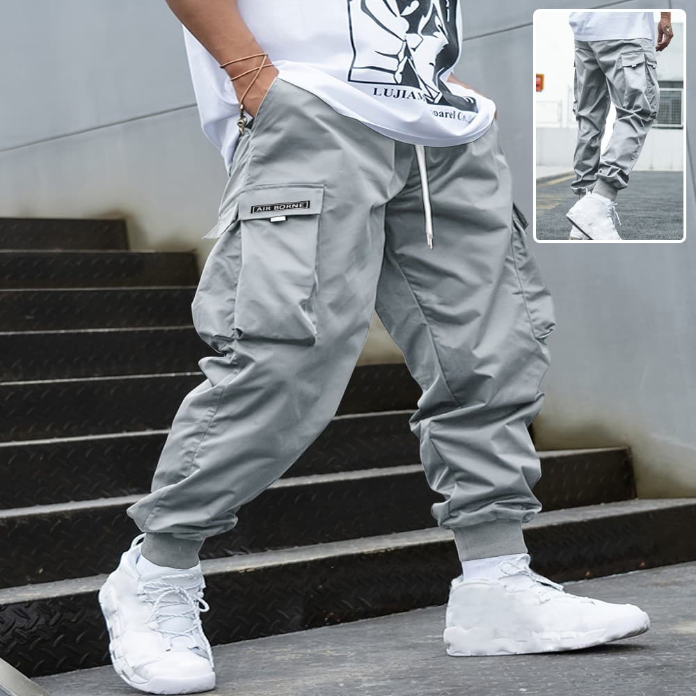 Pantalones cargo con múltiples bolsillos para hombre