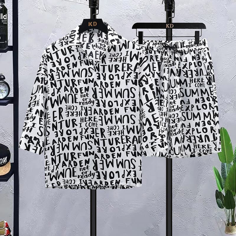 Conjunto de verano para hombre con camiseta y pantalones cortos