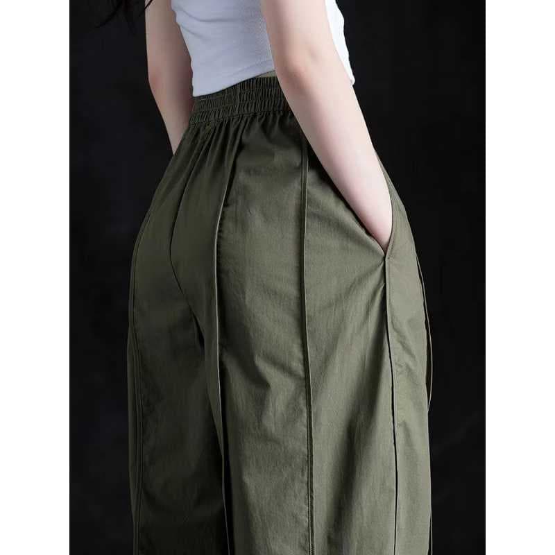 Pantalones holgados tipo linterna para mujer, crop