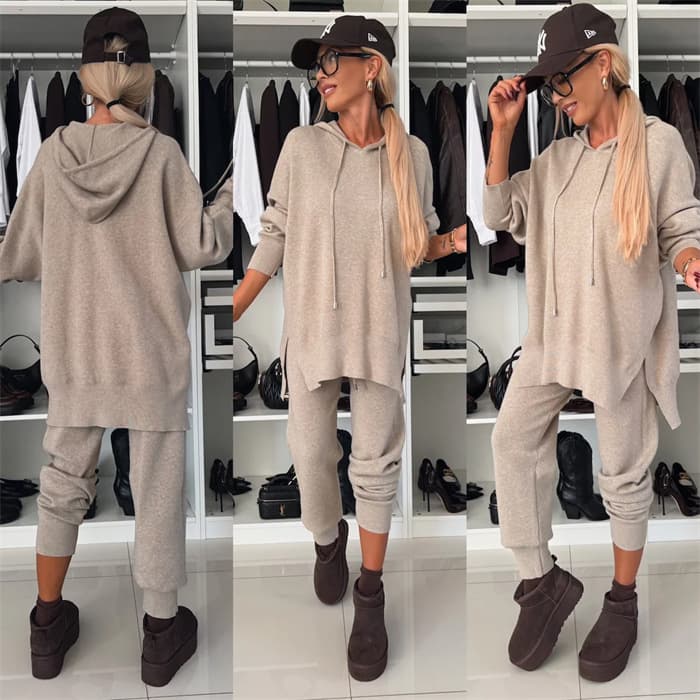 Conjunto deportivo dos piezas sudadera holgada con capucha