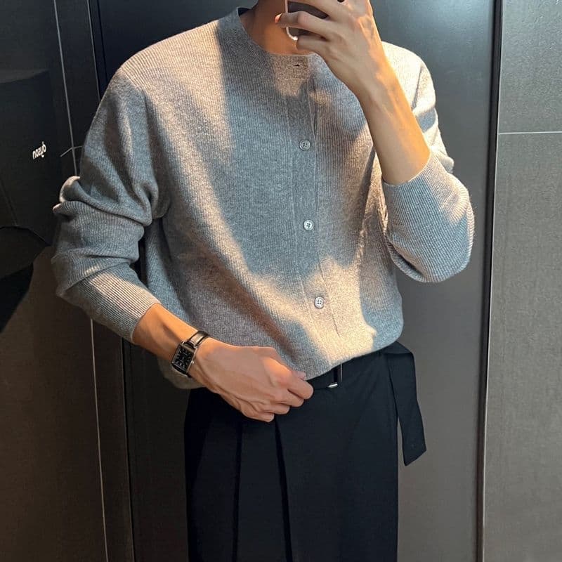 Cardigan hombre manga larga suelto