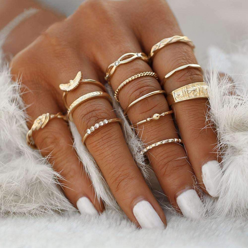 Juego de anillos estilo solsticio