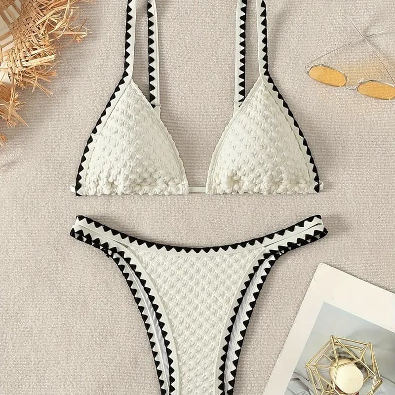 Bikini de dos piezas en poliéster para playa