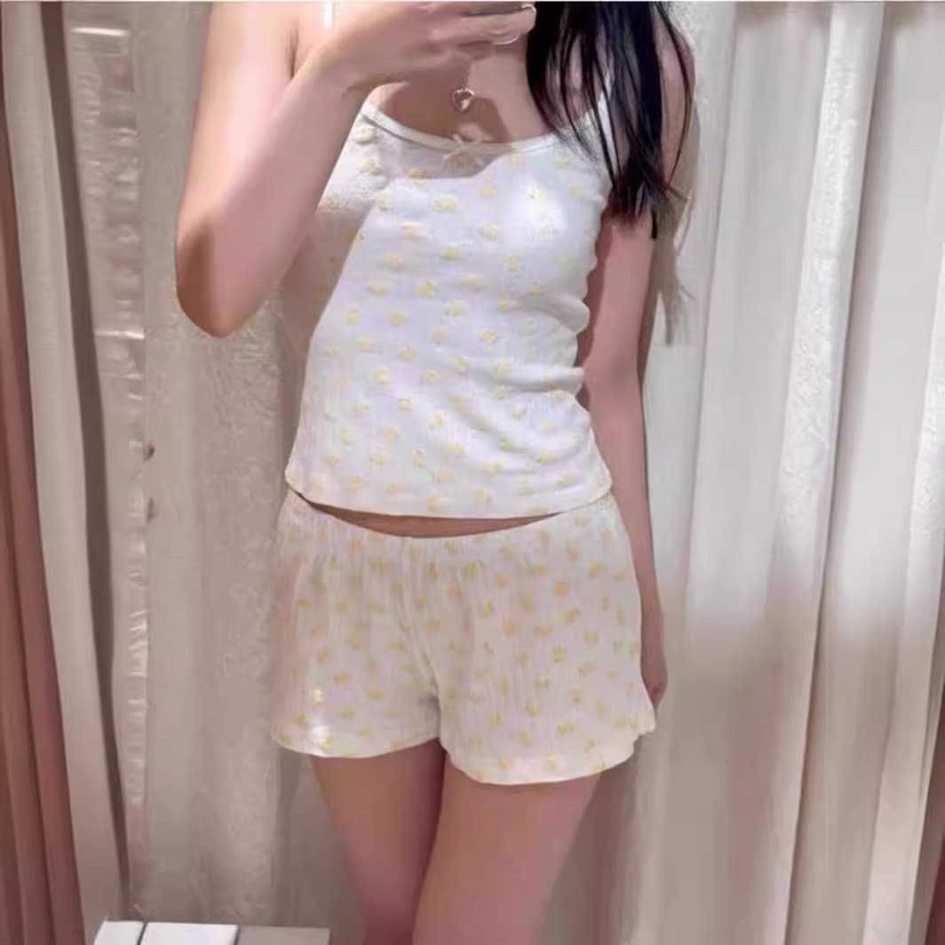 Conjunto de pantalones cortos con tirantes, diseño de patito