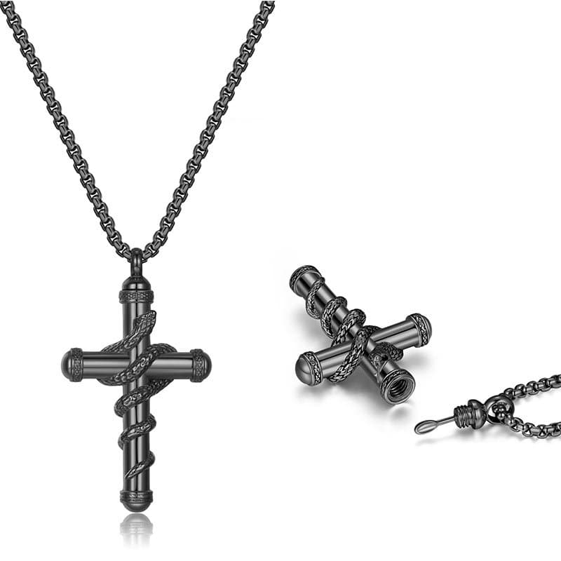Collar cruz y serpiente desmontable