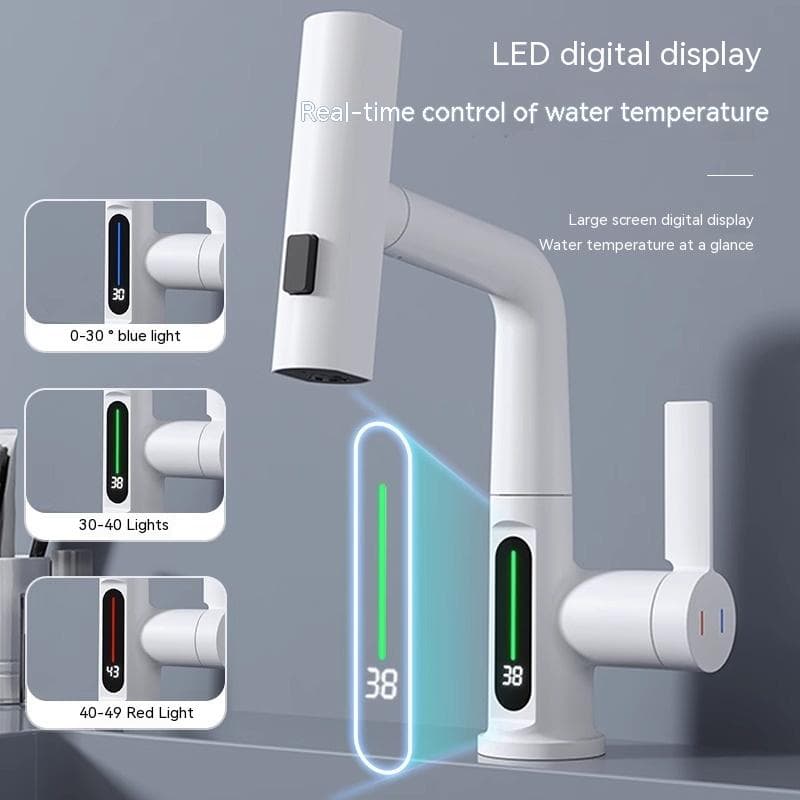 Grifo de cocina inteligente con pantalla LED y rotación 360°