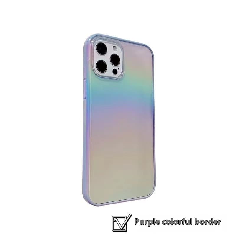 Funda iPhone 2 en 1 transparente con borde colorido