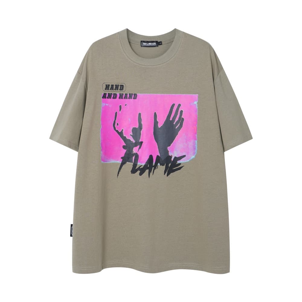 Camiseta de hombre con estampado abstracto manual