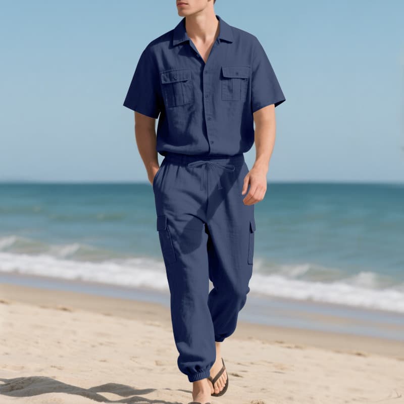 Conjunto de trabajo: camisa y pantalón de lino