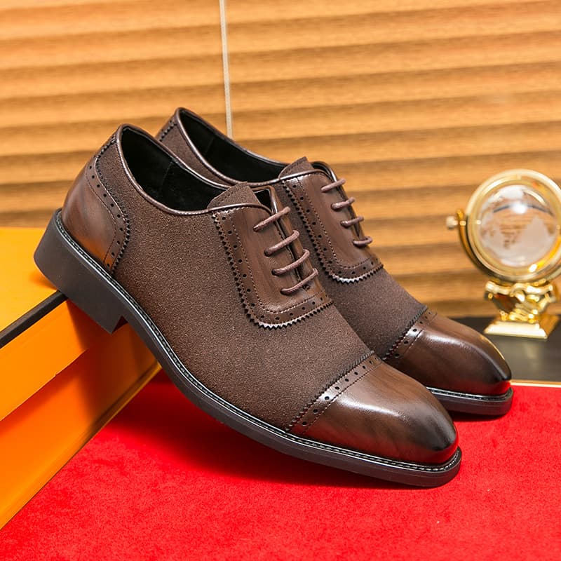 Zapatos de negocios con suela gruesa y punta redonda para hombres