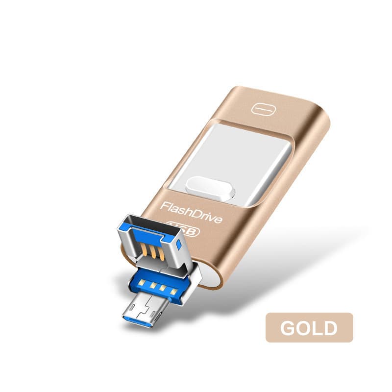 Unidad flash USB tres en uno universal para móvil y computadora