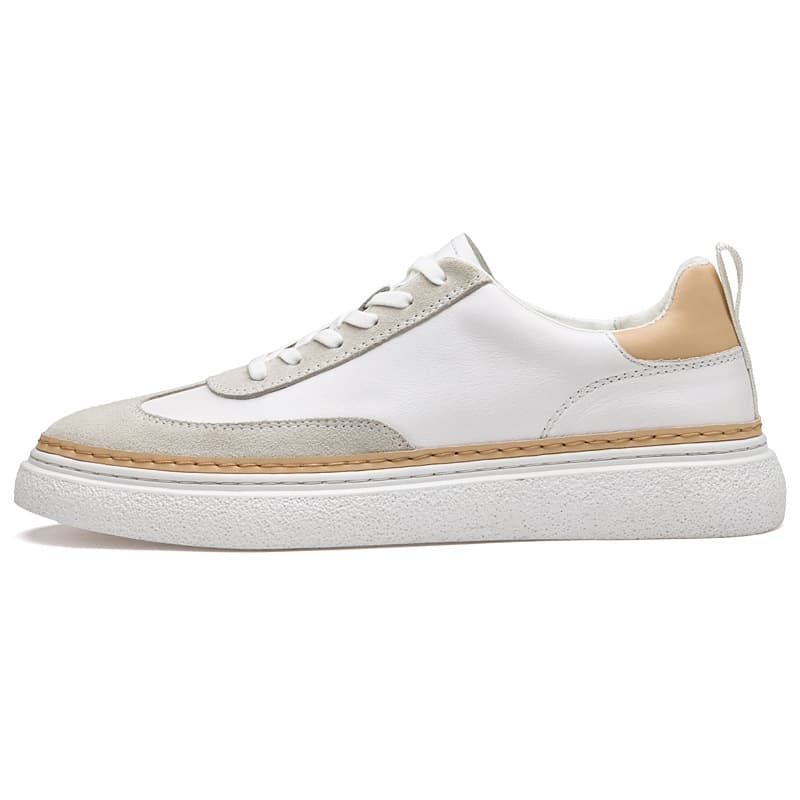 Zapatillas suela gruesa cuero vacuno cosidas casuales