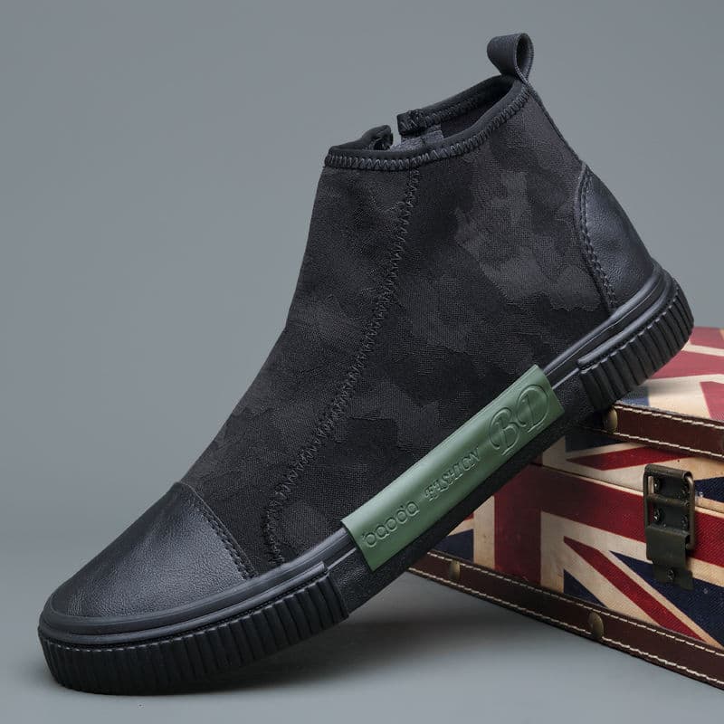 Zapatos de lona de caña alta con camuflaje para hombre