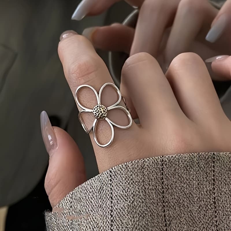 Anillo abierto minimalista para mujer, diseño versátil