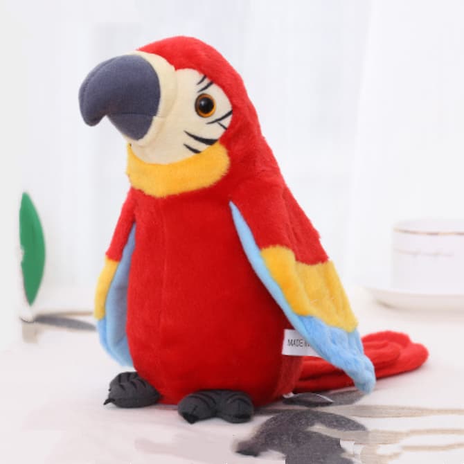 Loro de peluche interactivo que habla