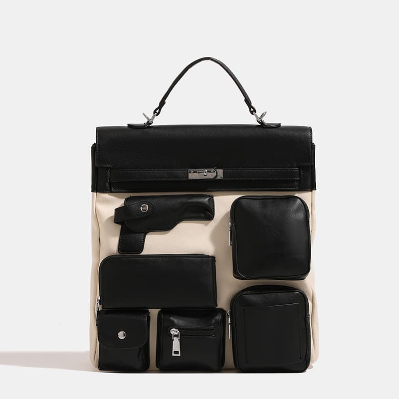 Mochila estilo punk con múltiples bolsillos