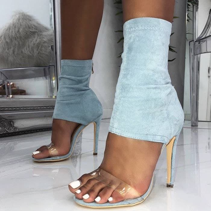 Sandalias de tacón stiletto con cierre trasero para mujer