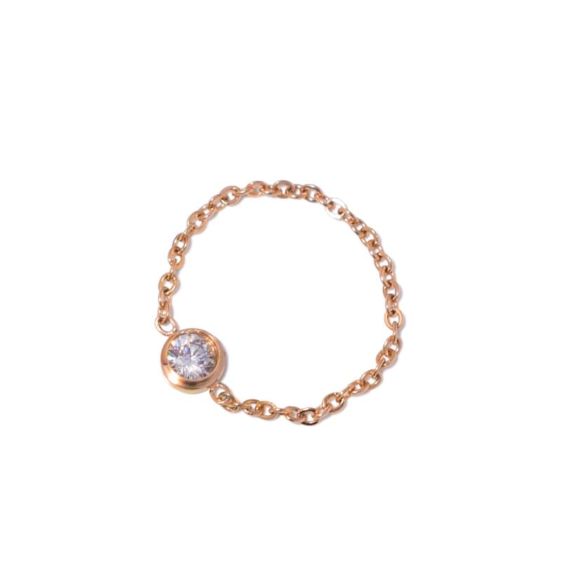Anillo de acero titanio plateado en oro rosa 18k