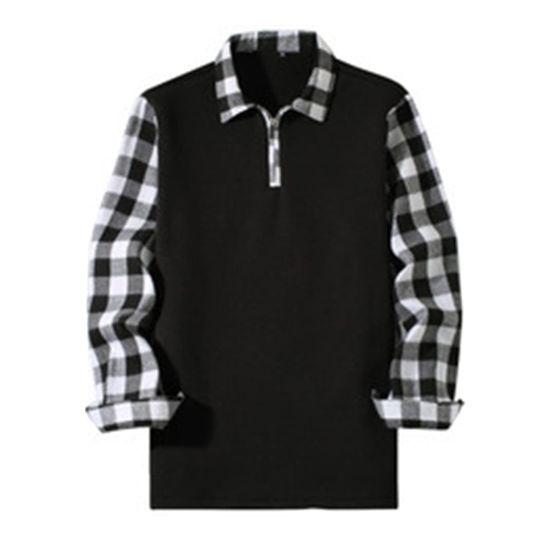 Polo de manga larga con patrón cuadriculado
