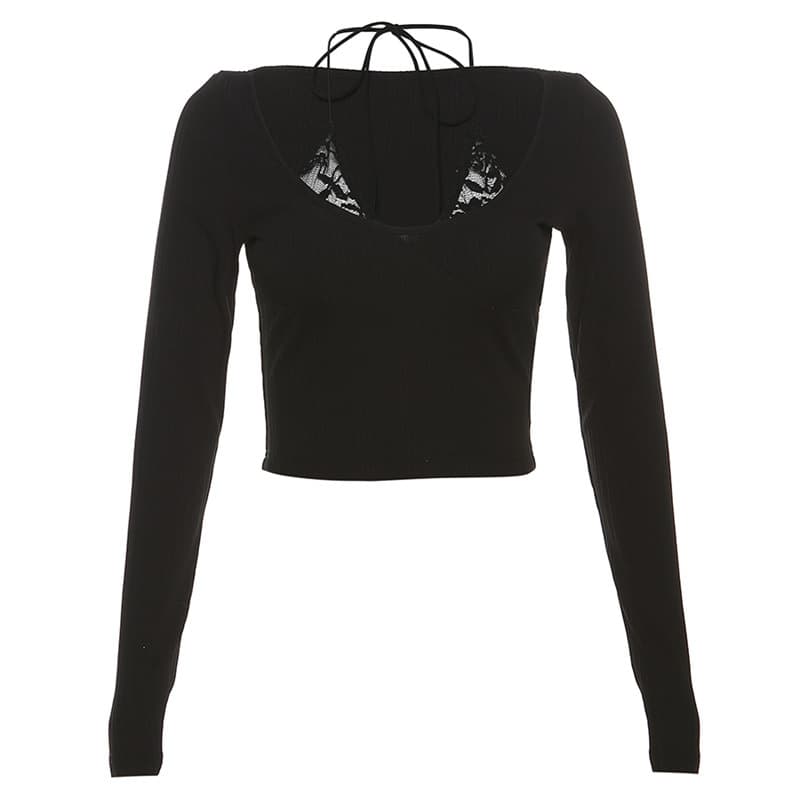 Camiseta negra slim-fit con correas de espagueti