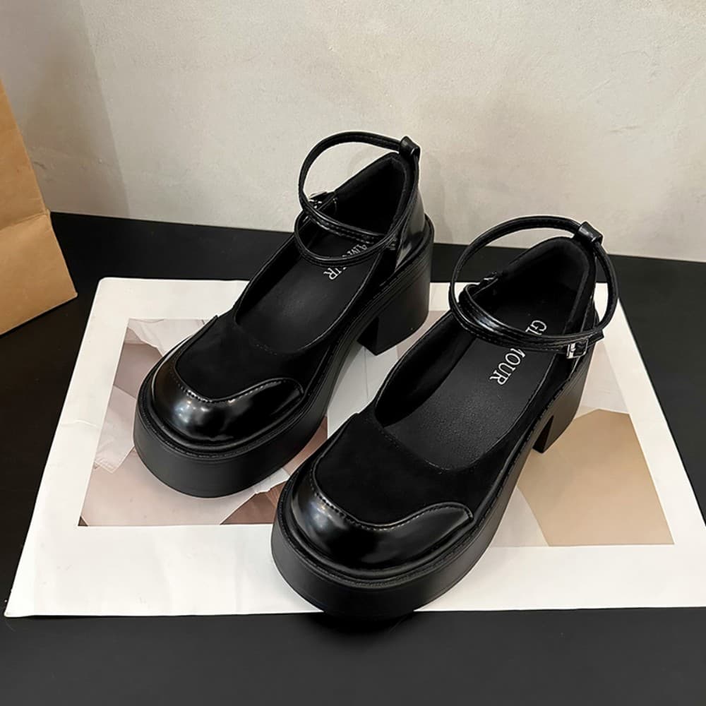 Zapatos de tacón alto retro con efecto elevador