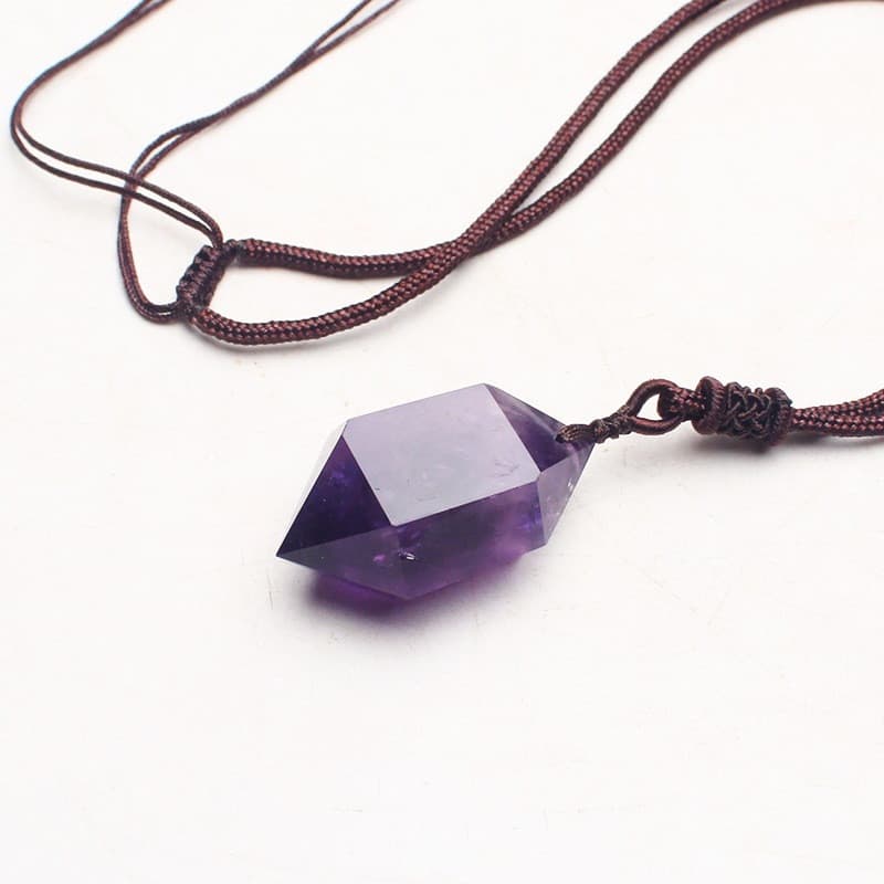 Colgante hexagonal de amatista natural