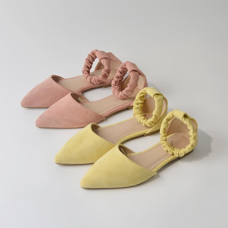 Sandalias de satín con punta puntiaguda para mujer