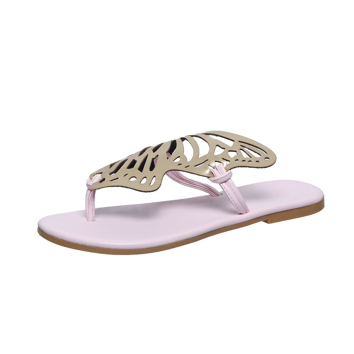 Sandalias mariposa huecas planas para mujer verano