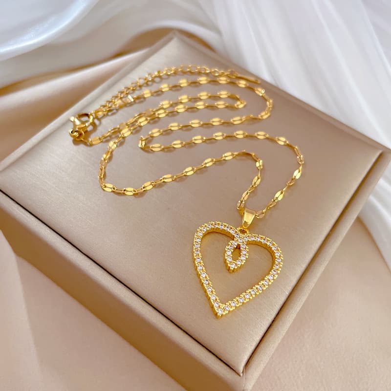 Cadena de clavícula de acero inoxidable para mujer, versátil