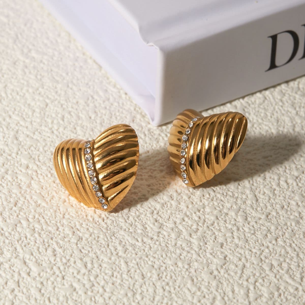 Aretes acero inoxidable texturizado con amor