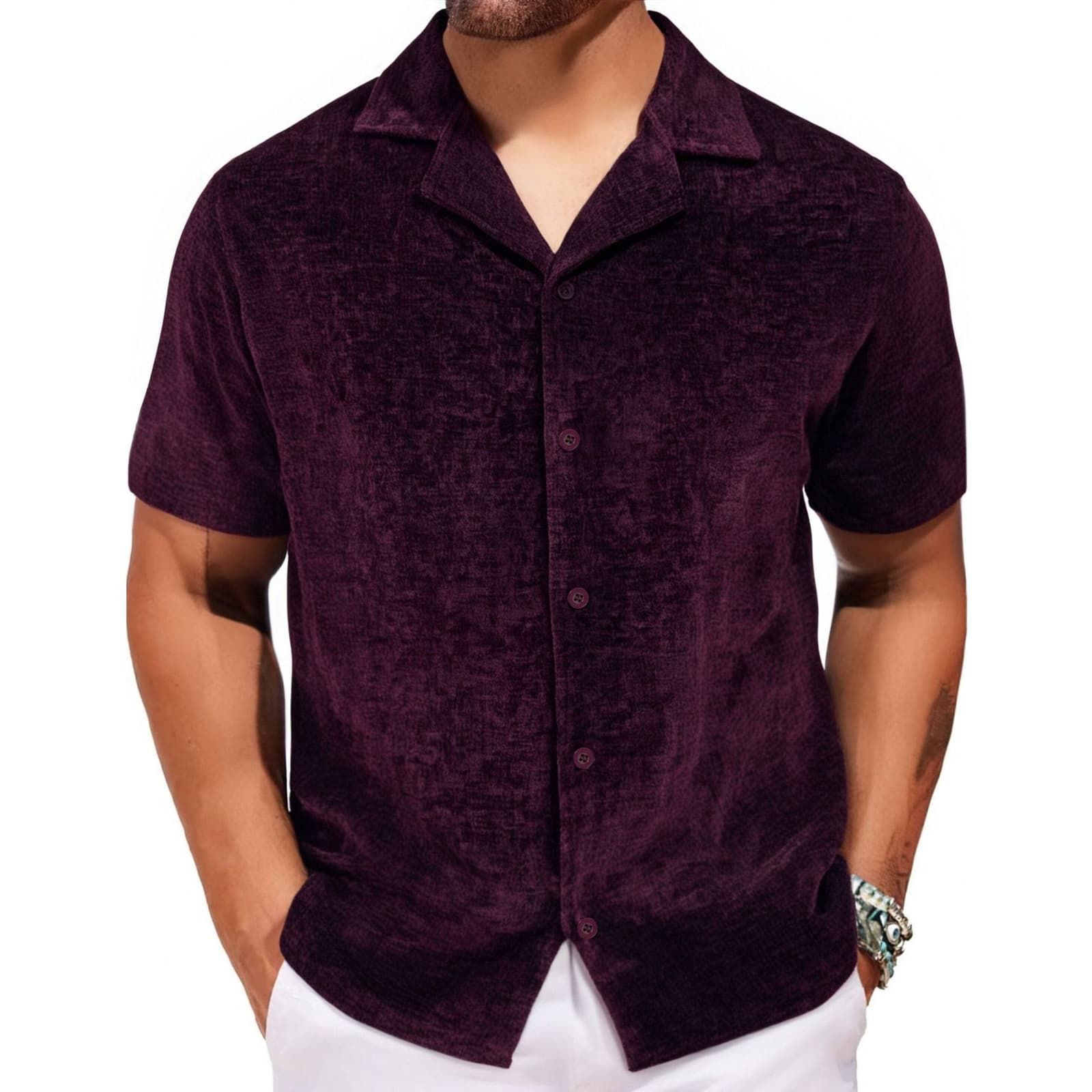 Camisa holgada de manga corta