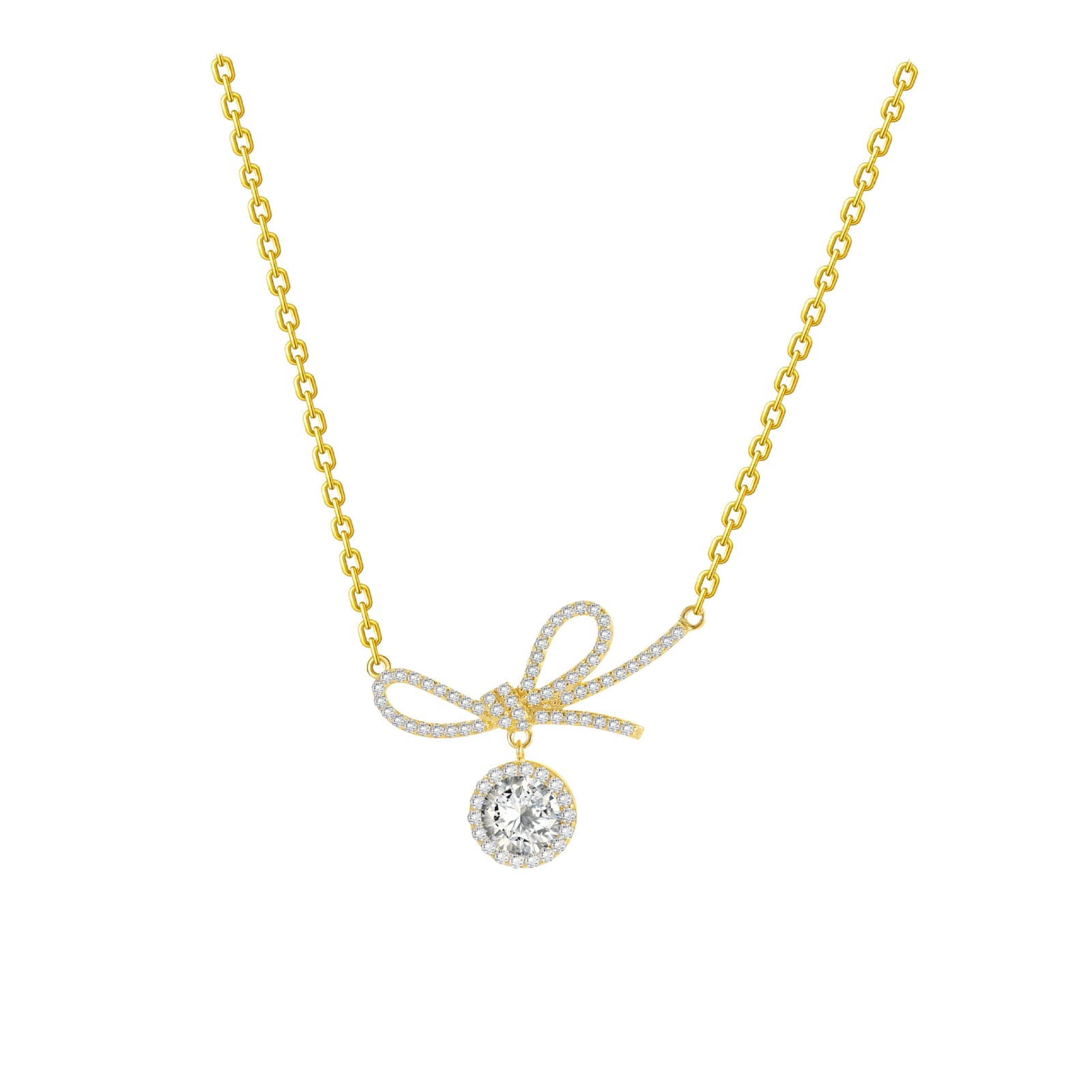 Collar de plata 925 con moño, lujo accesible para mujer