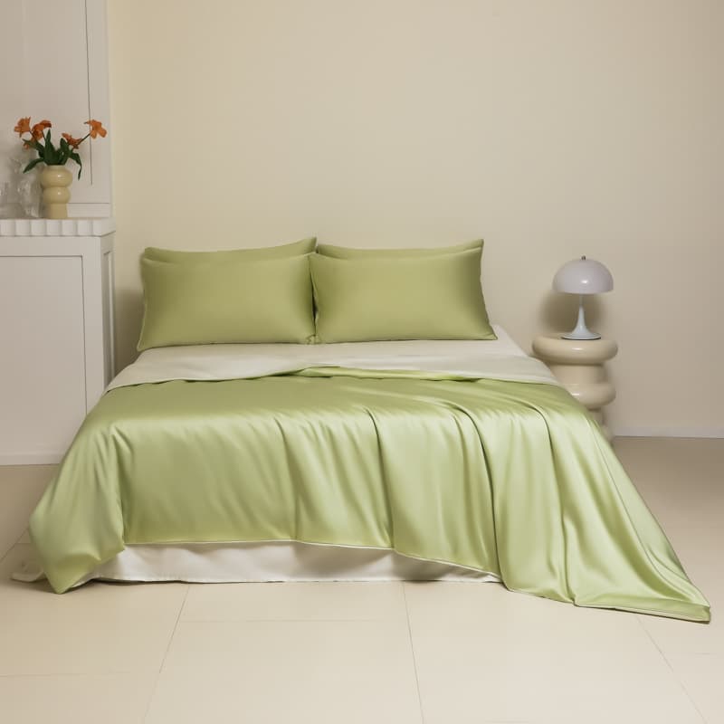 Juego de cama seda helada cuatro piezas teñido reactivo
