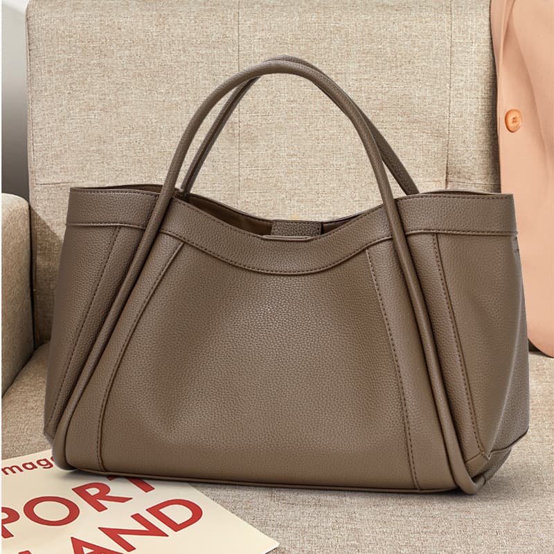 Bolsa de cuero genuino para mujer estilo simple