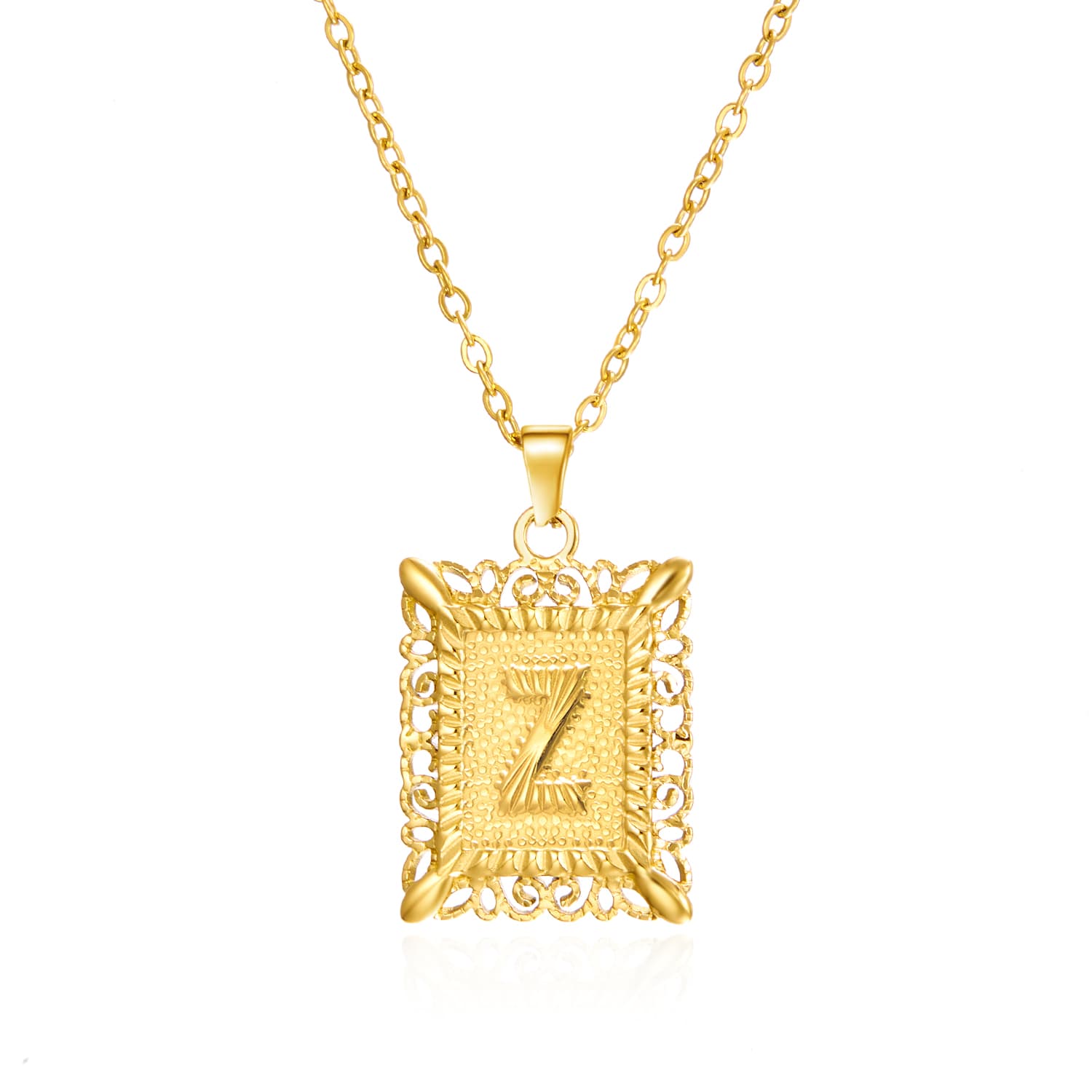 Collar inicial de acero inoxidable con 26 letras disponibles