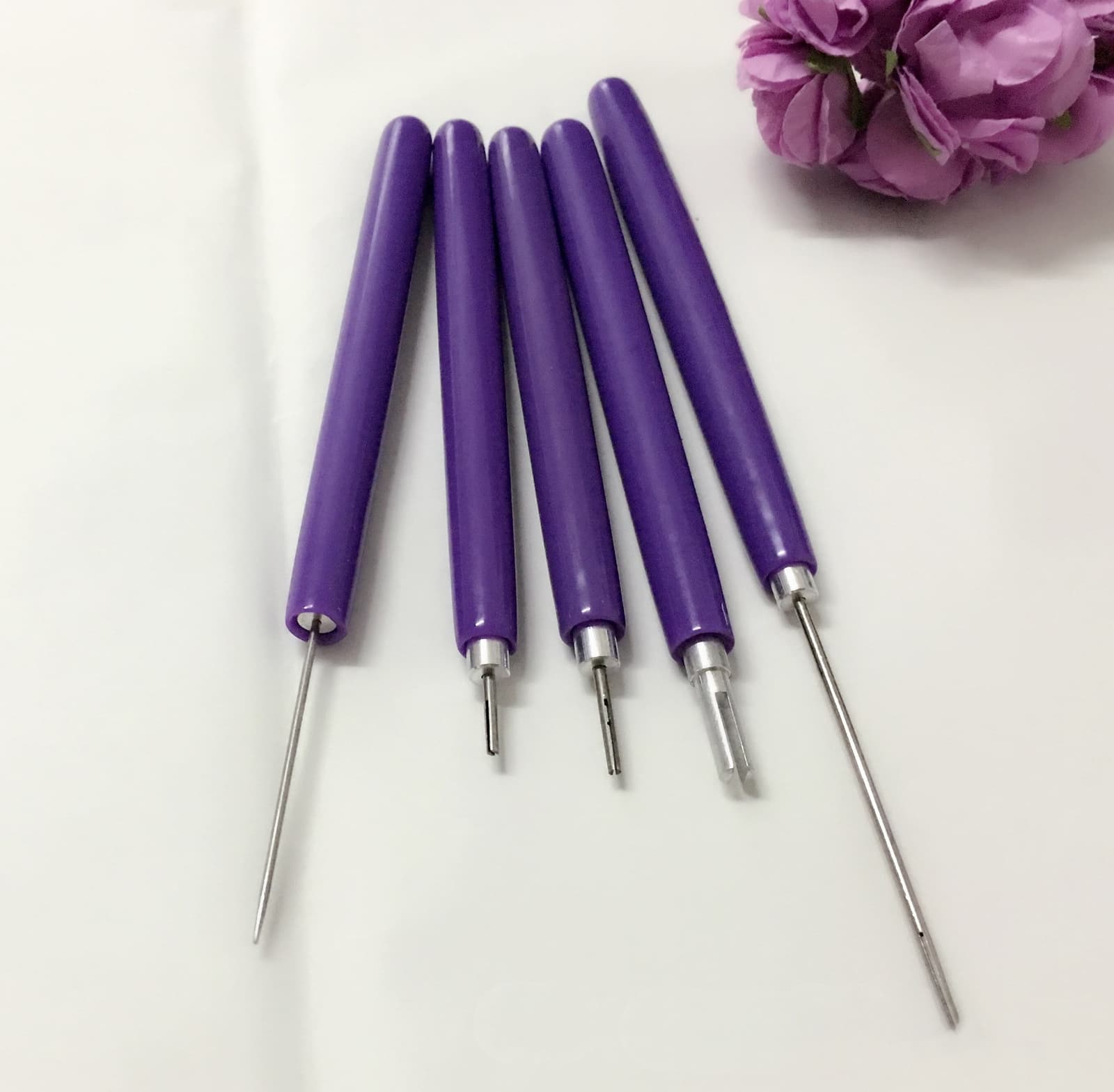 Set de 5 herramientas para quilling con agujas largas y cortas