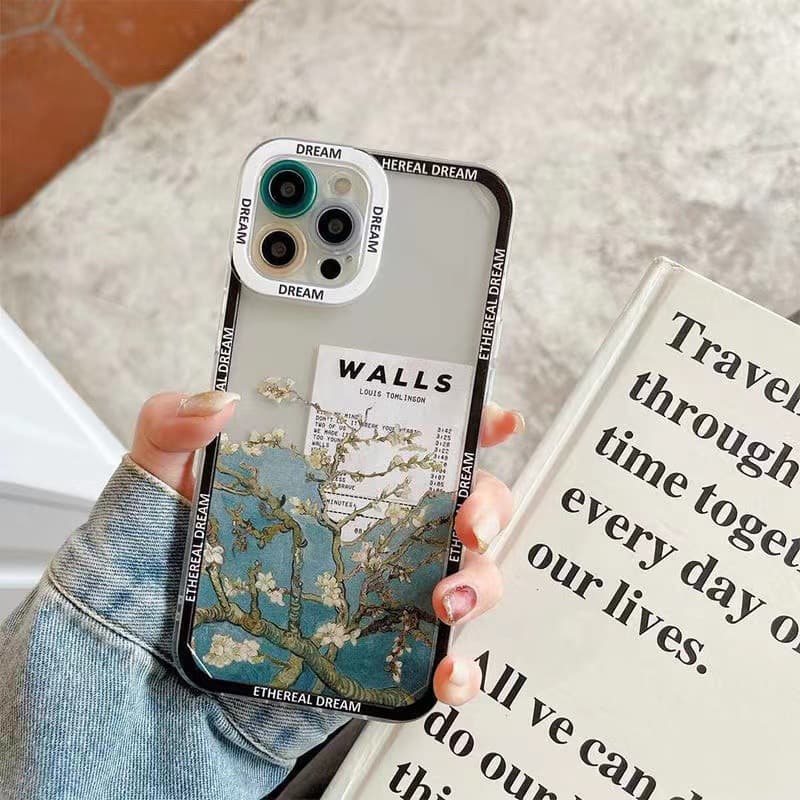 Funda de silicona con diseño artístico óleo para iPhone