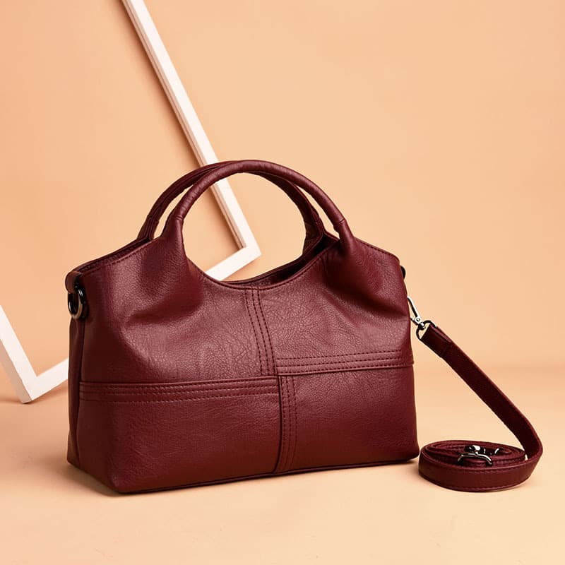 Bolso de cuero suave con gran capacidad para madre